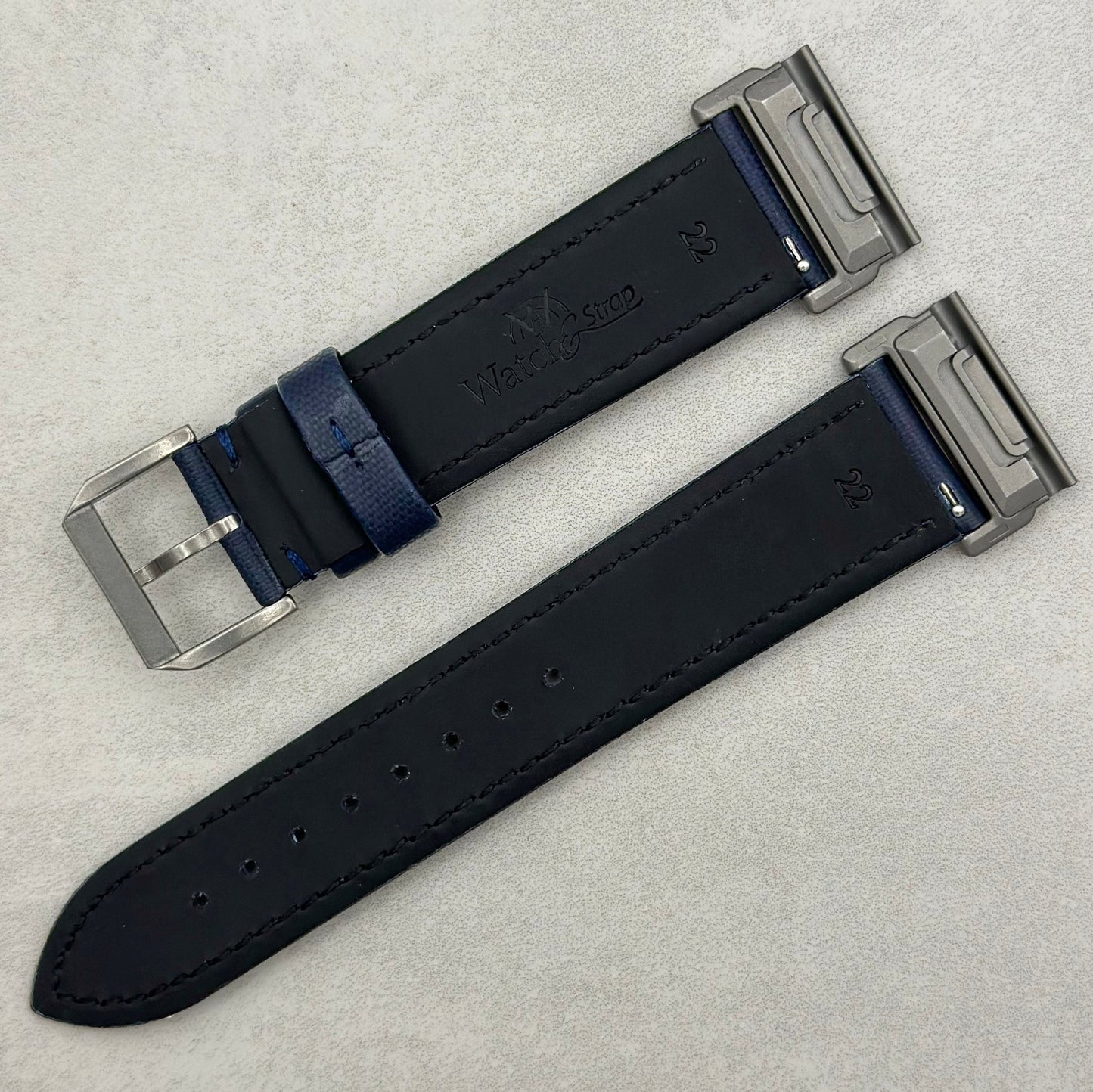 The Bermuda: Navy Blue Sail Cloth Garmin QuickFit Watch Strap