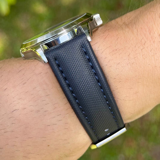 The Bermuda: Navy Blue Sail Cloth Watch Strap
