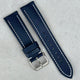 The Bermuda: Navy Blue Sail Cloth Watch Strap With Contrast White Stitching