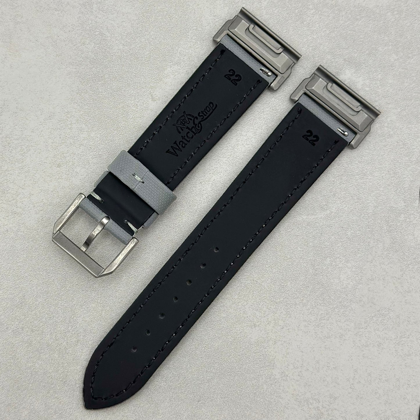 The Bermuda: Grey Sail Cloth Garmin QuickFit Watch Strap