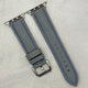 The Bermuda: Grey Sail Cloth Apple Watch Strap With Contrast Blue Stitching