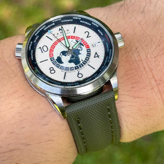 The Bermuda: Khaki Green Sail Cloth Watch Strap