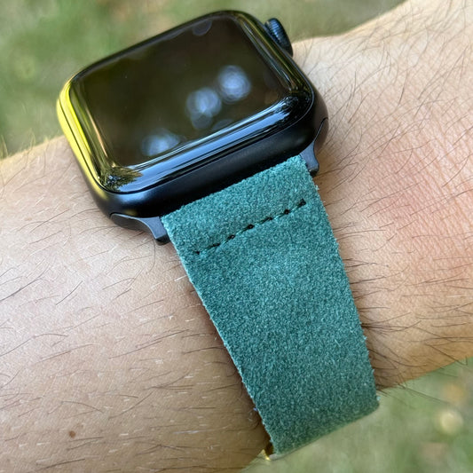 The Capri: Hunter Green Suede Apple Watch Strap