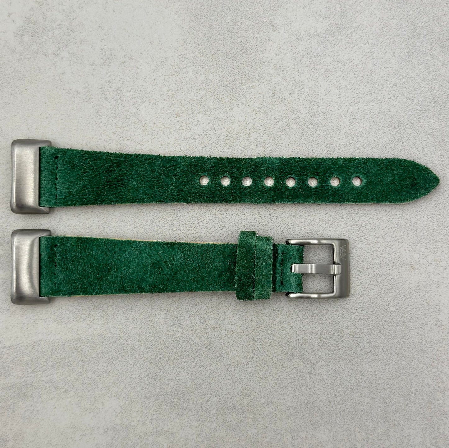 The Capri: Hunter Green Suede Fitbit Charge Watch Strap