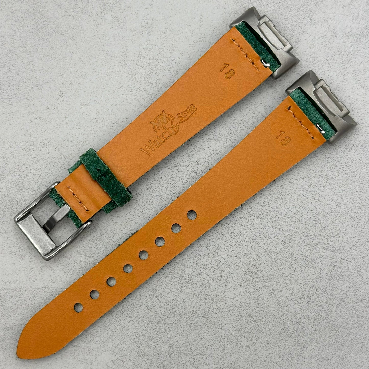 The Capri: Hunter Green Suede Fitbit Charge Watch Strap