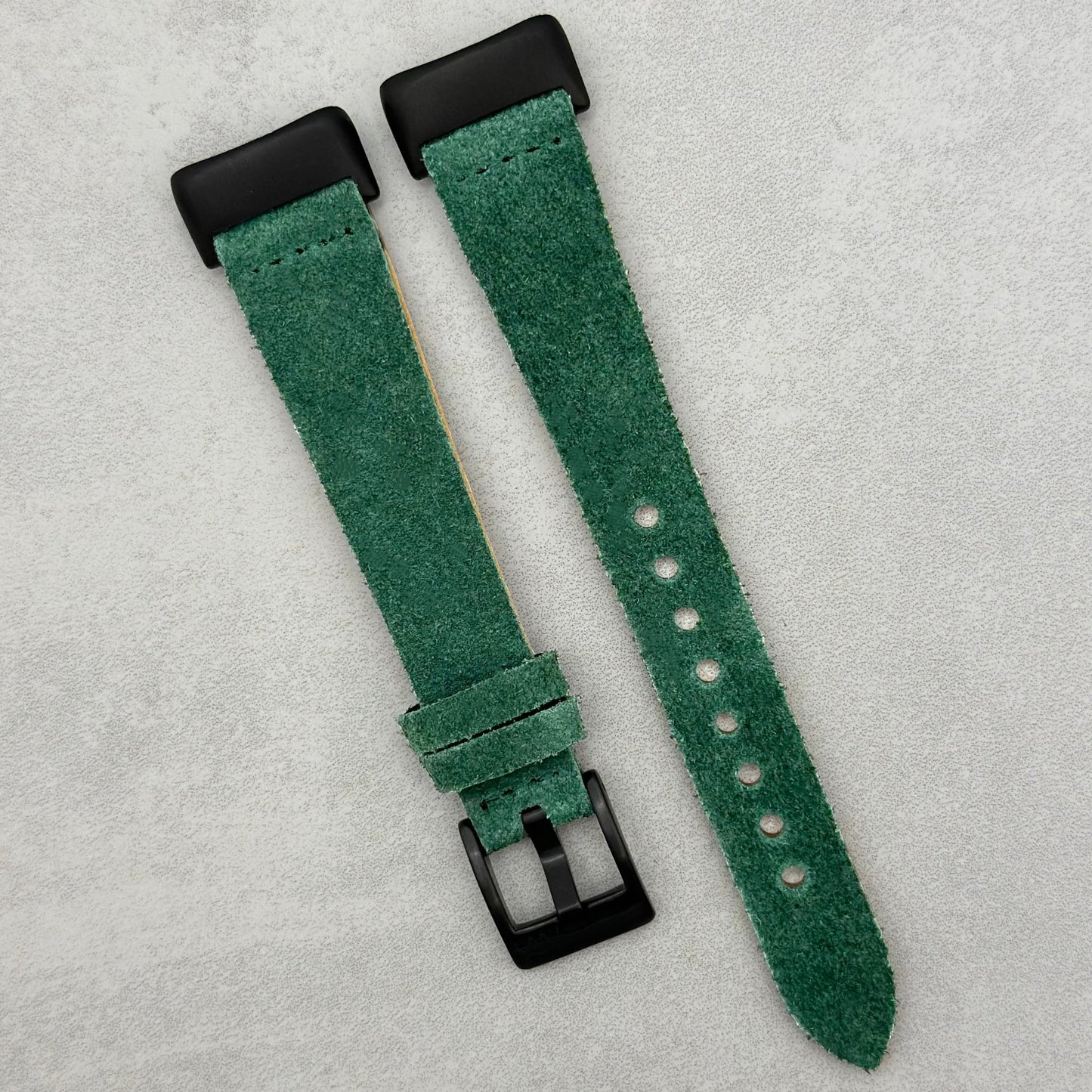 The Capri: Hunter Green Suede Fitbit Charge Watch Strap