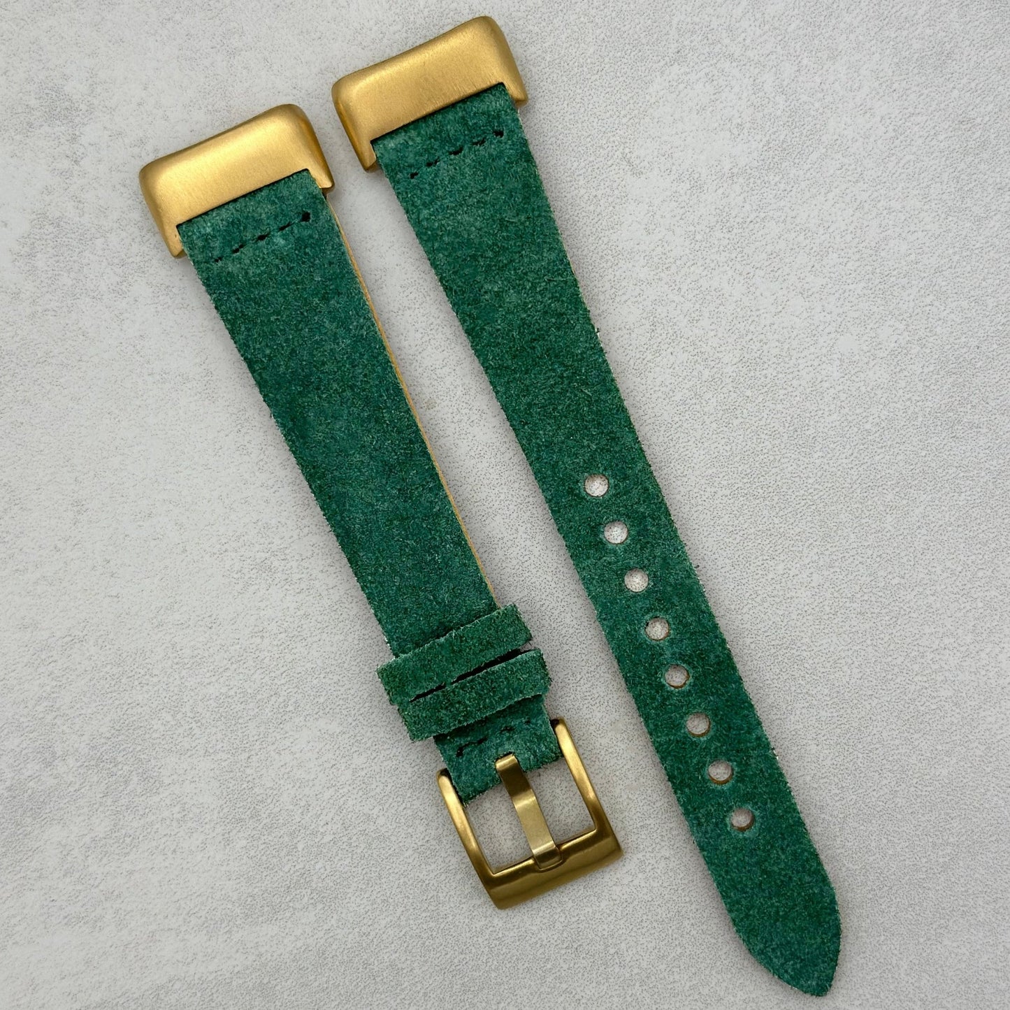 The Capri: Hunter Green Suede Fitbit Charge Watch Strap