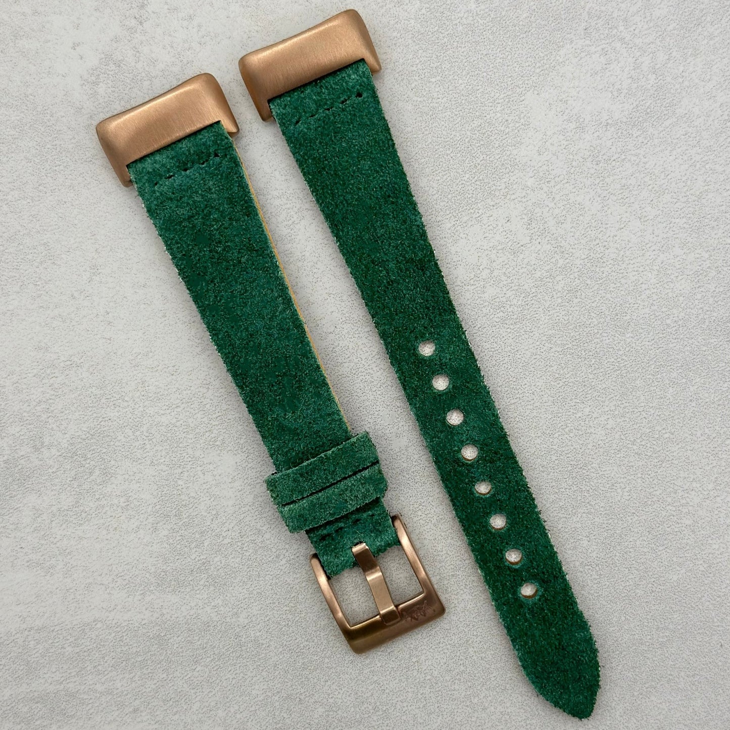 The Capri: Hunter Green Suede Fitbit Charge Watch Strap