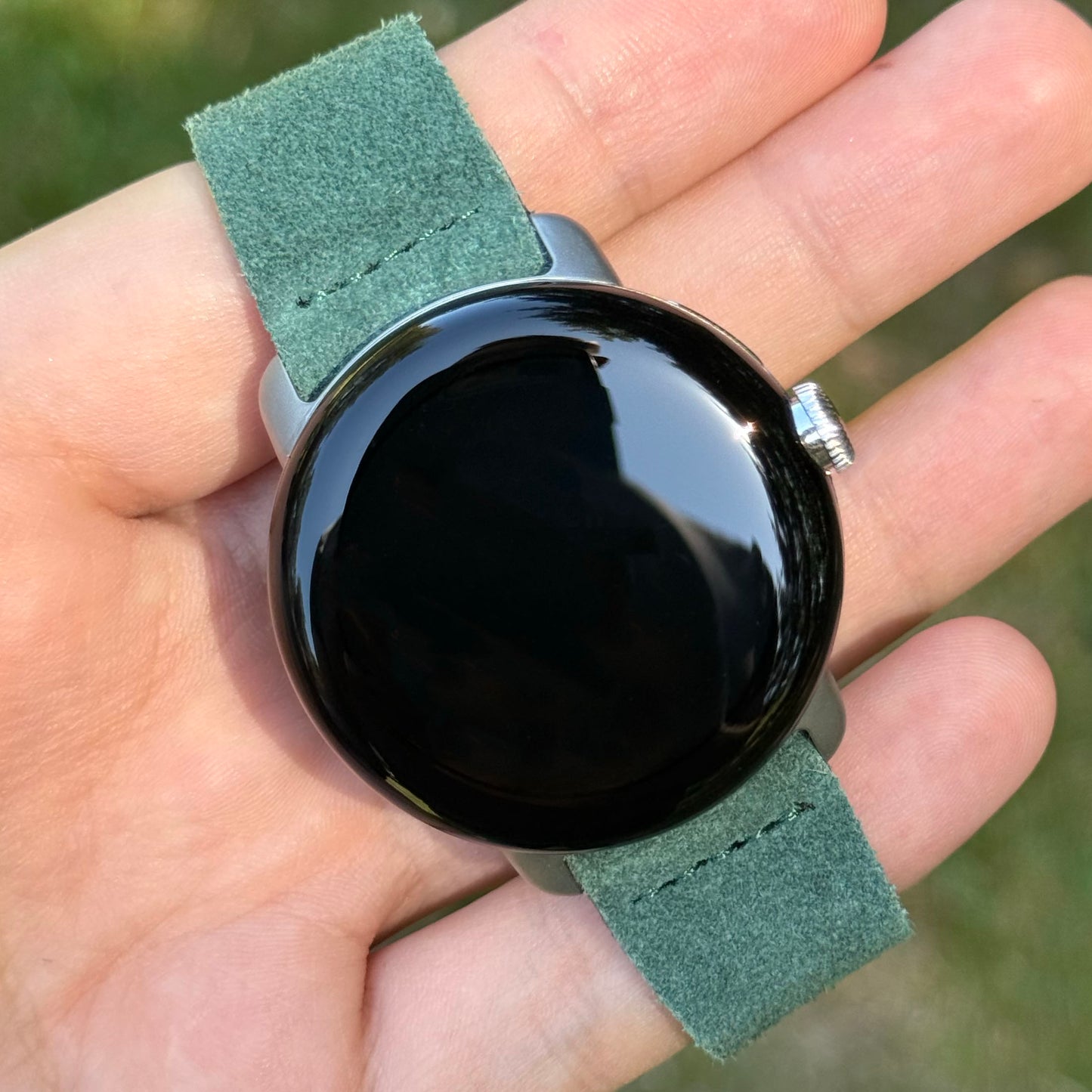 The Capri: Hunter Green Suede Google Pixel Watch Strap