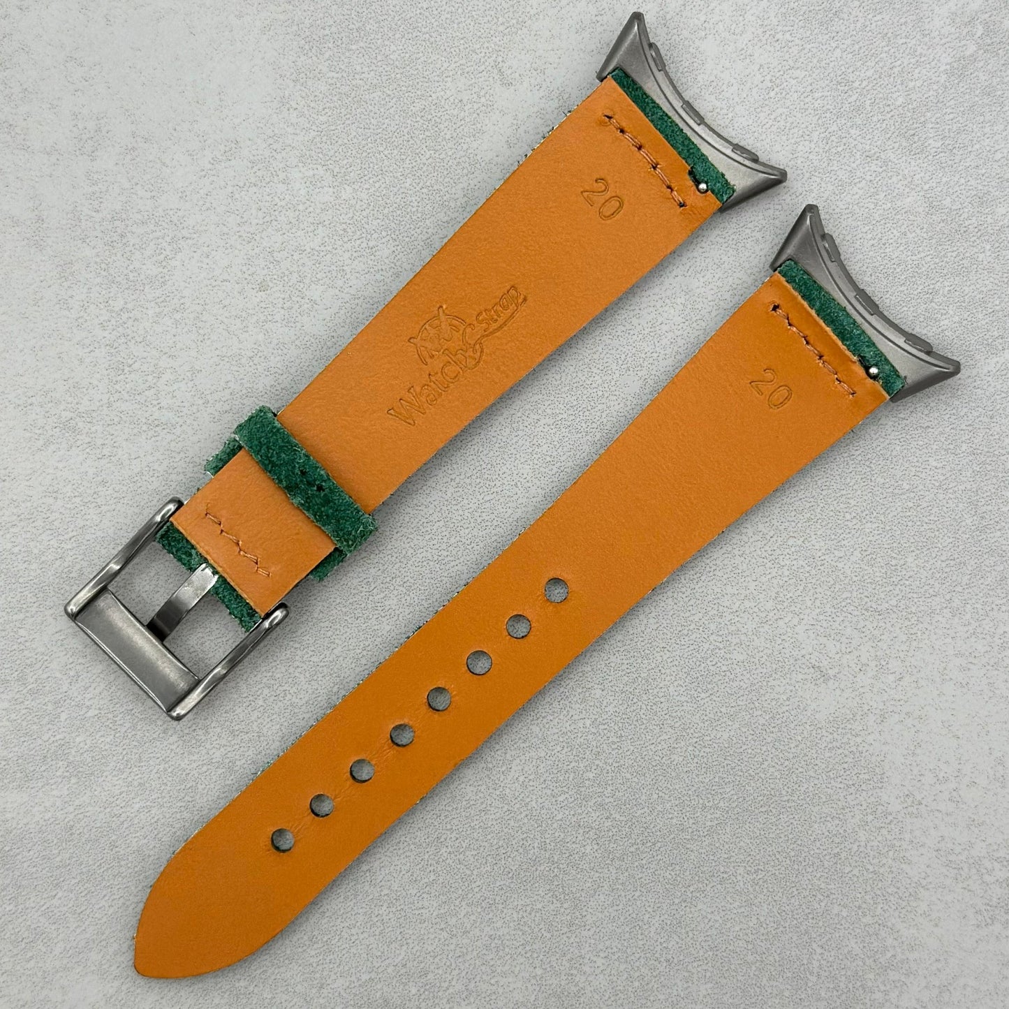 The Capri: Hunter Green Suede Google Pixel Watch Strap