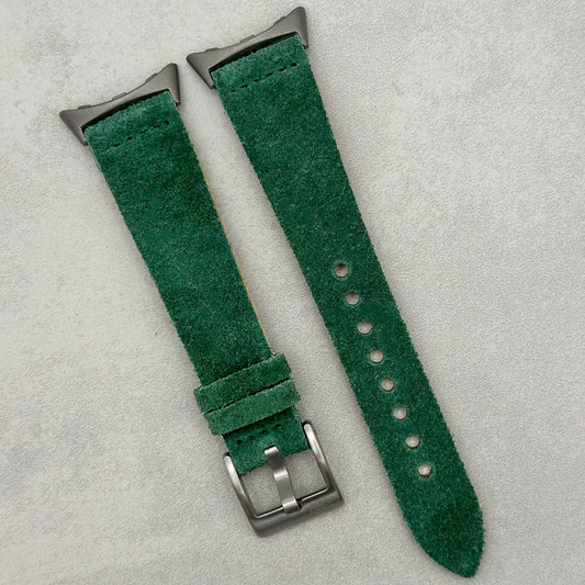 The Capri: Hunter Green Suede Google Pixel Watch Strap