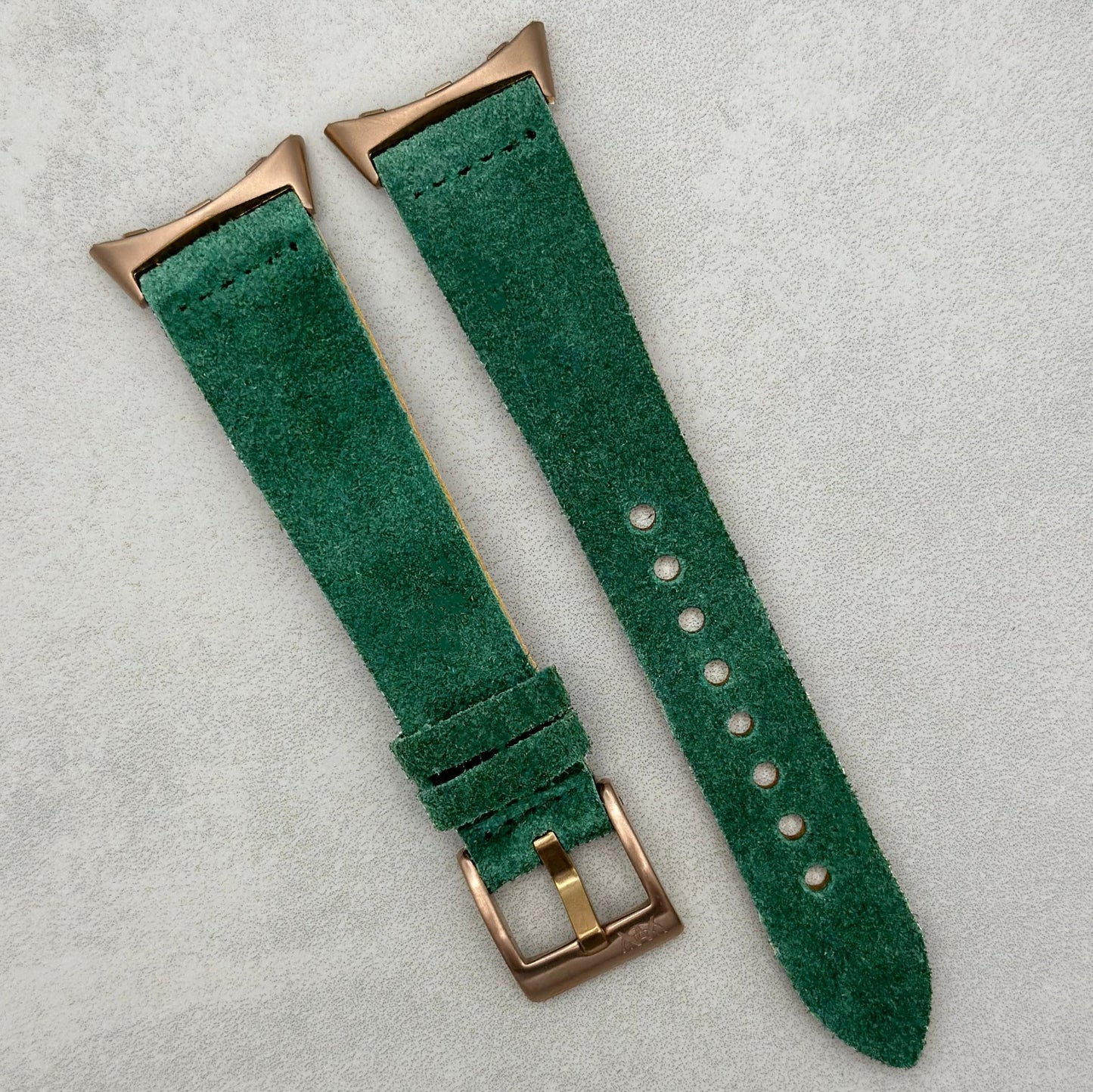 The Capri: Hunter Green Suede Google Pixel Watch Strap