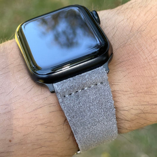 The Capri: Light Grey Suede Apple Watch Strap