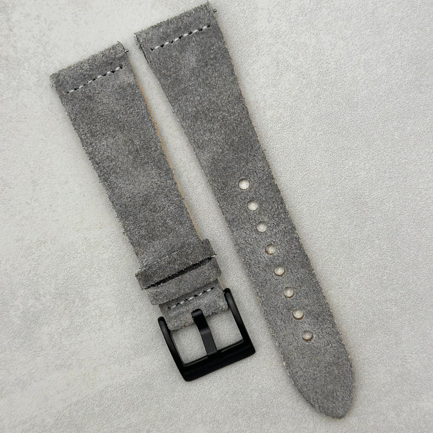 The Capri: Light Grey Suede Watch Strap