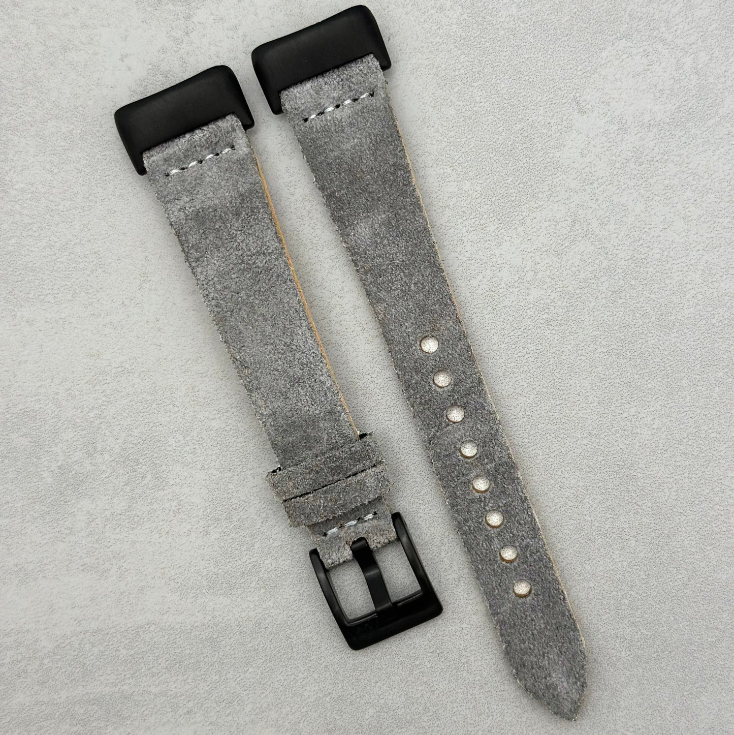 The Capri: Light Grey Suede Fitbit Charge Watch Strap