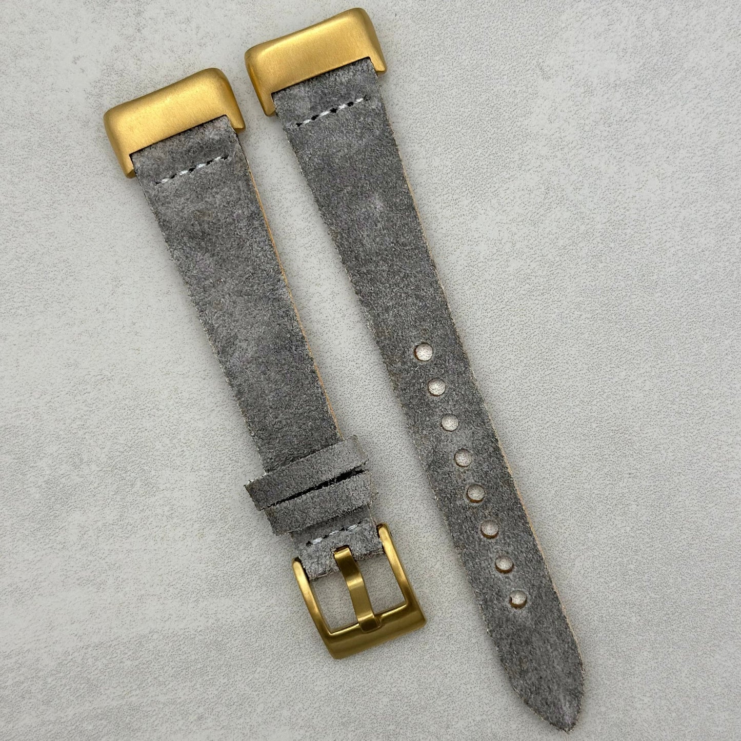 The Capri: Light Grey Suede Fitbit Charge Watch Strap