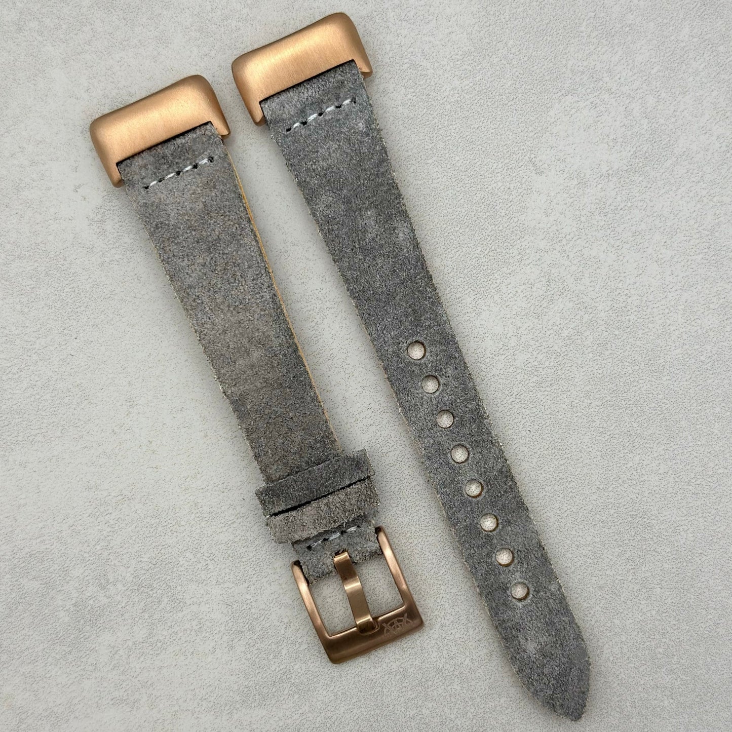 The Capri: Light Grey Suede Fitbit Charge Watch Strap