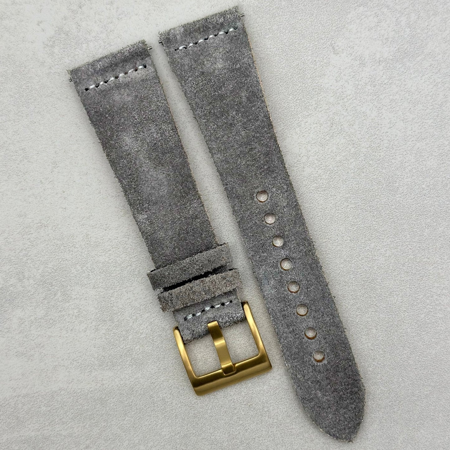 The Capri: Light Grey Suede Watch Strap