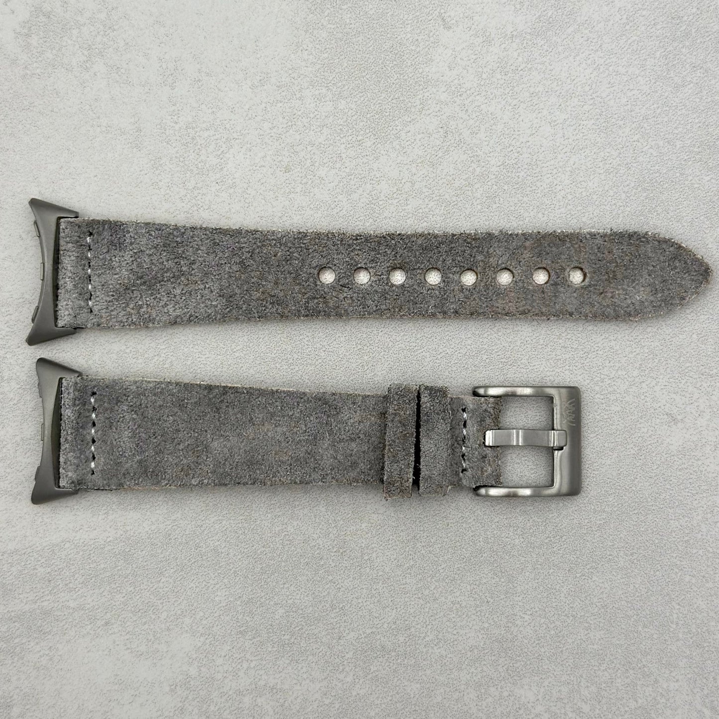 The Capri: Light Grey Suede Google Pixel Watch Strap