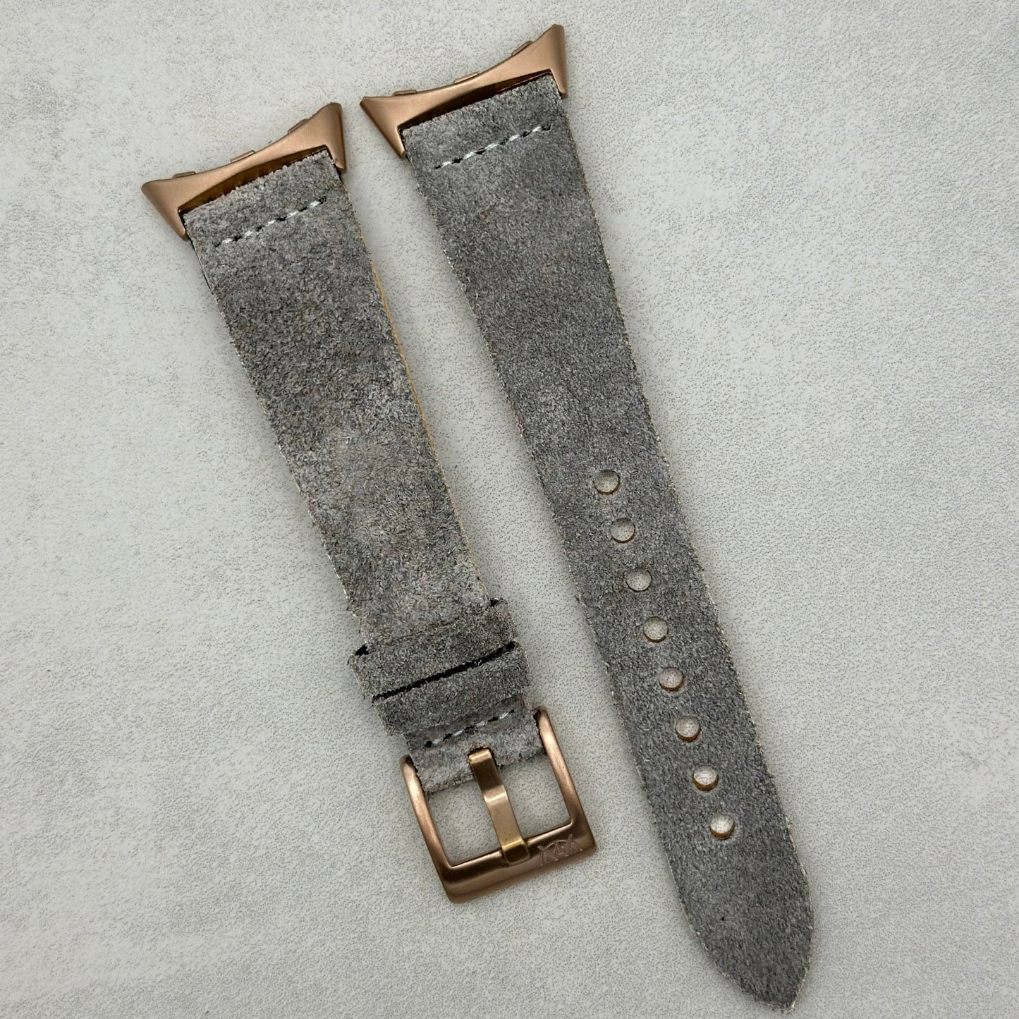 The Capri: Light Grey Suede Google Pixel Watch Strap
