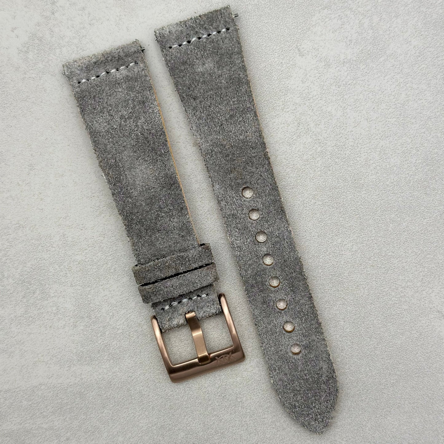The Capri: Light Grey Suede Watch Strap