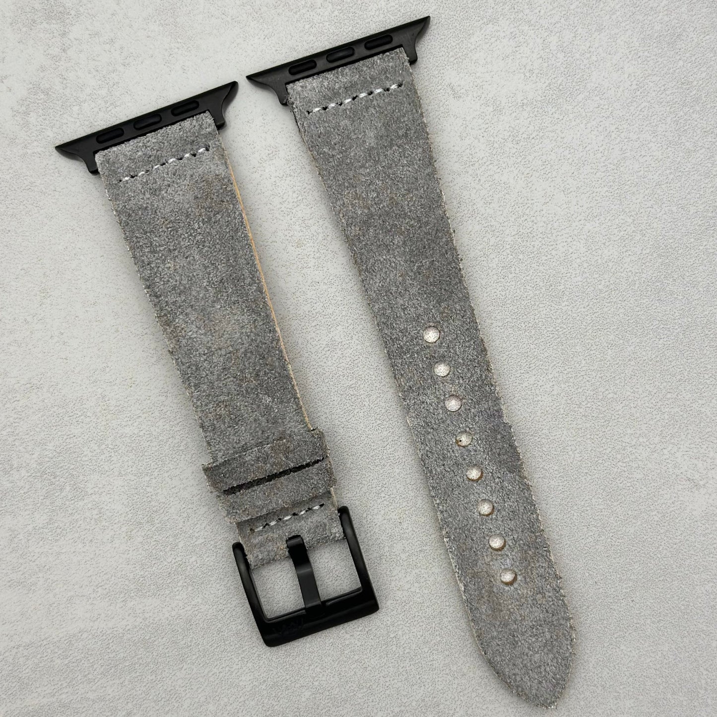 The Capri: Light Grey Suede Apple Watch Strap