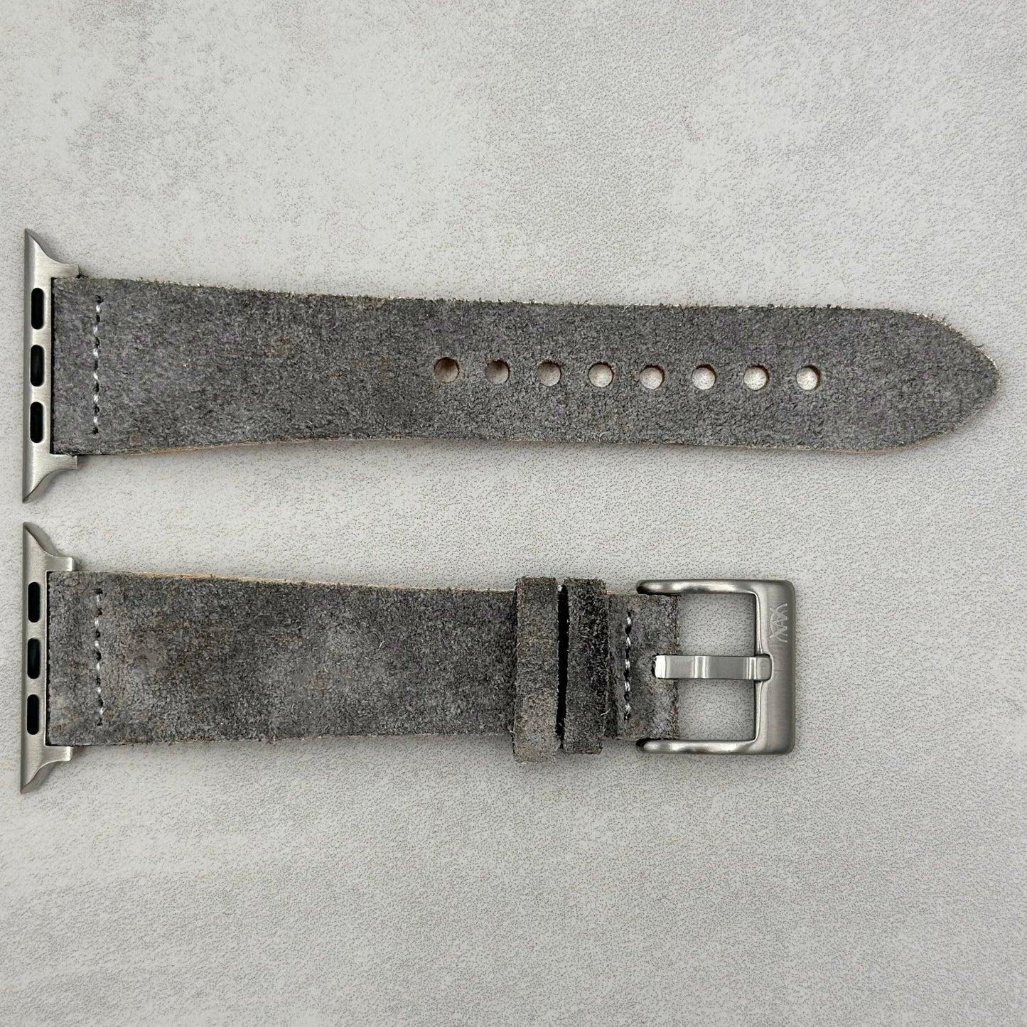 The Capri: Light Grey Suede Apple Watch Strap