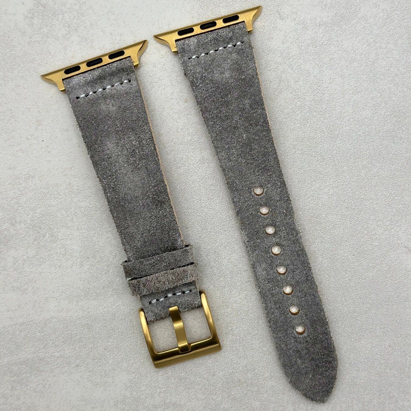 The Capri: Light Grey Suede Apple Watch Strap