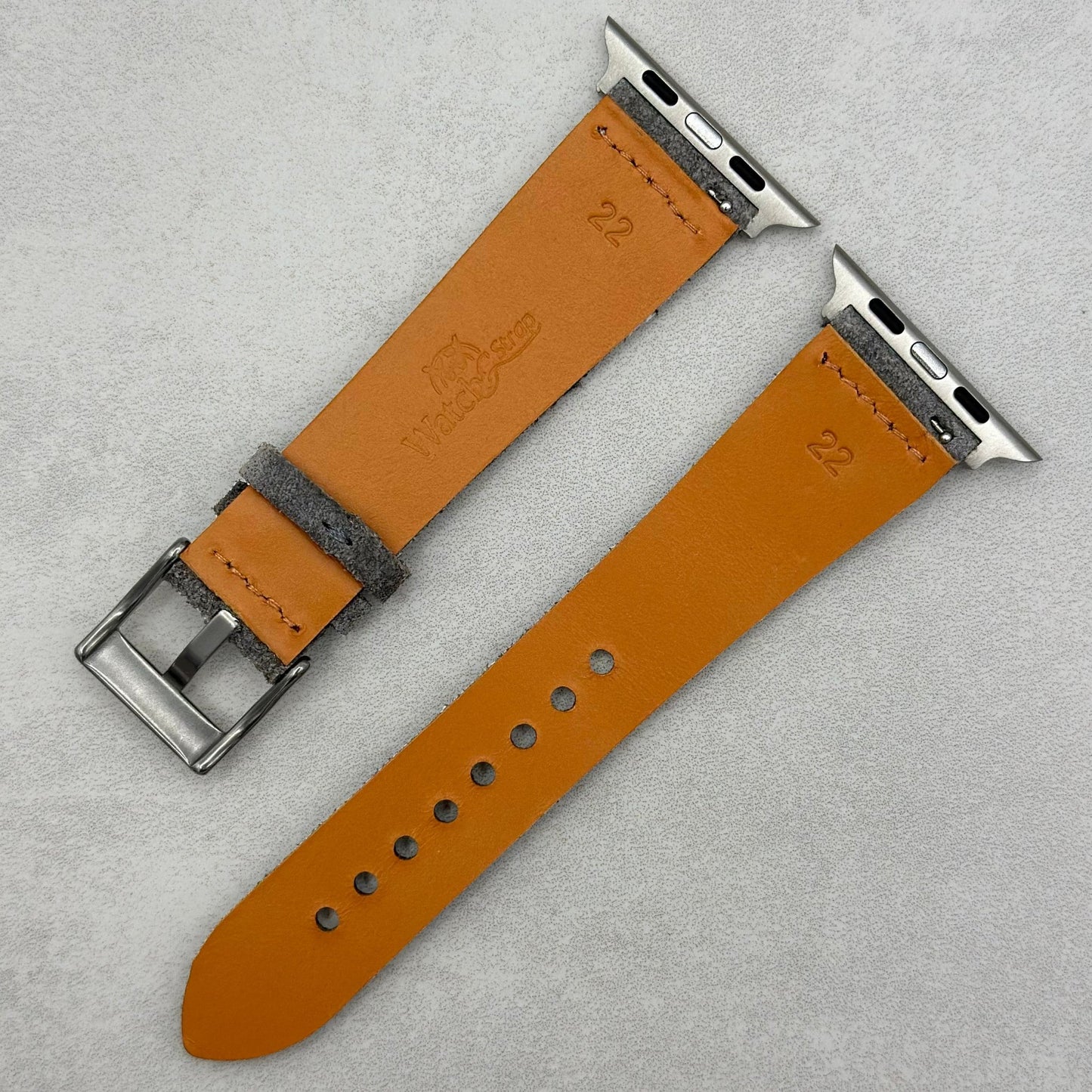 The Capri: Light Grey Suede Apple Watch Strap