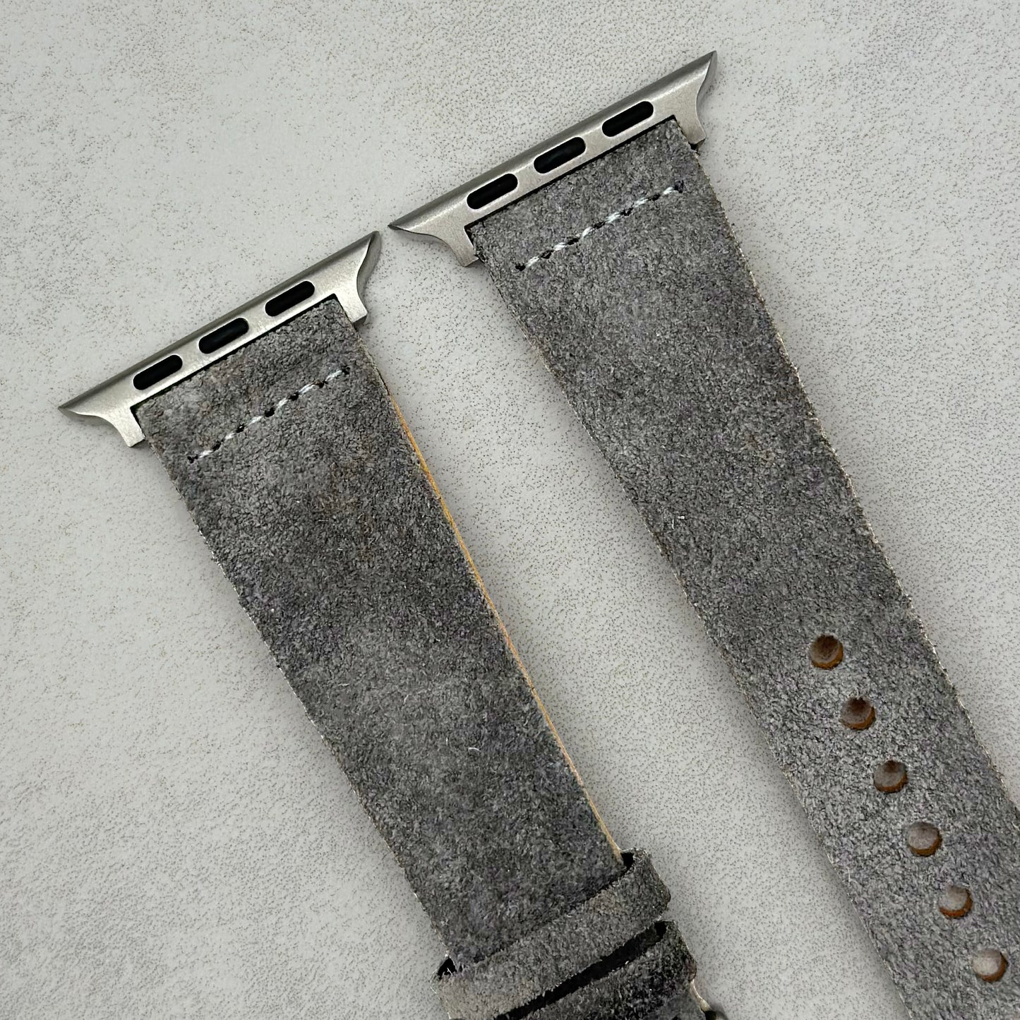 The Capri: Light Grey Suede Apple Watch Strap