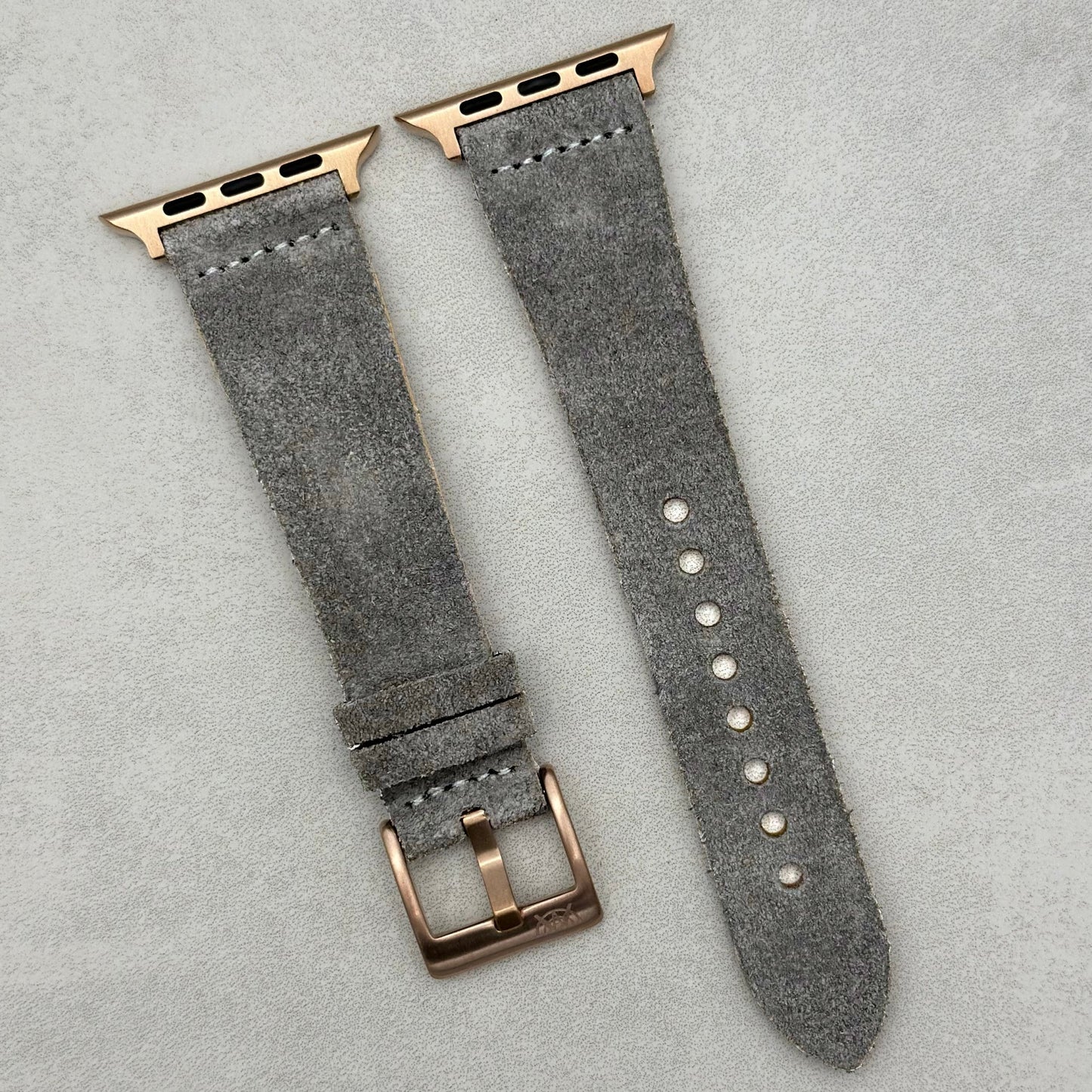 The Capri: Light Grey Suede Apple Watch Strap