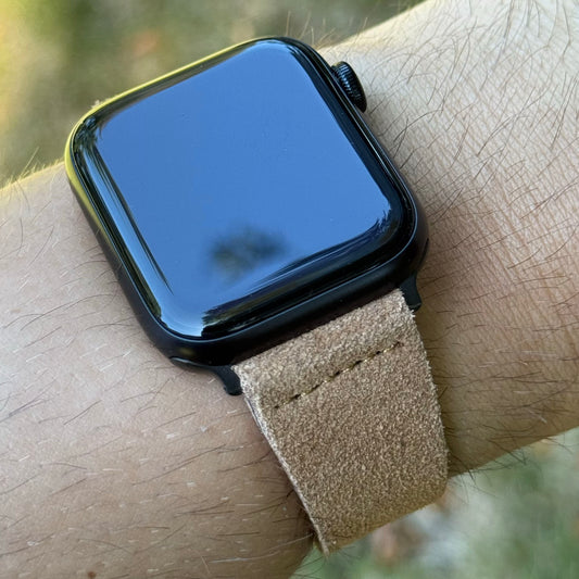 The Capri: Sand Tan Suede Apple Watch Strap