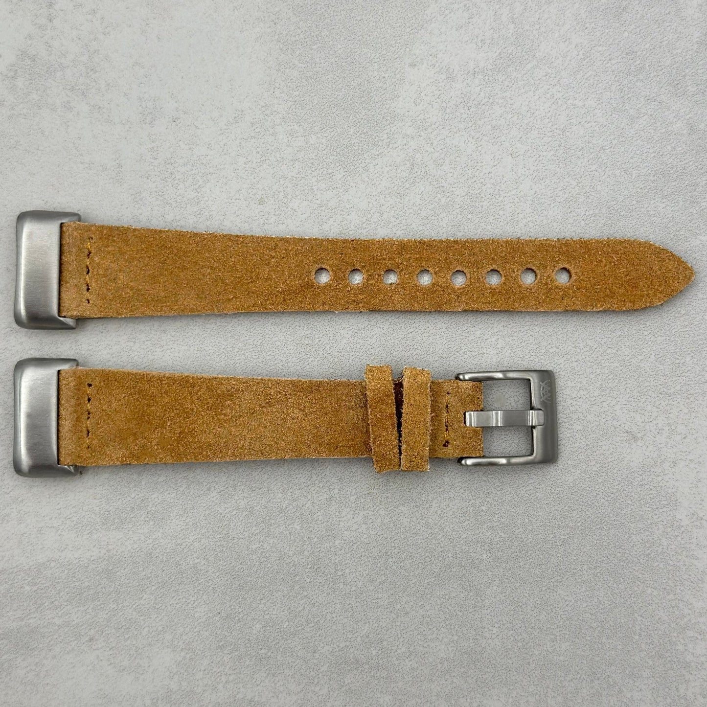 The Capri: Sand Tan Suede Fitbit Charge Watch Strap