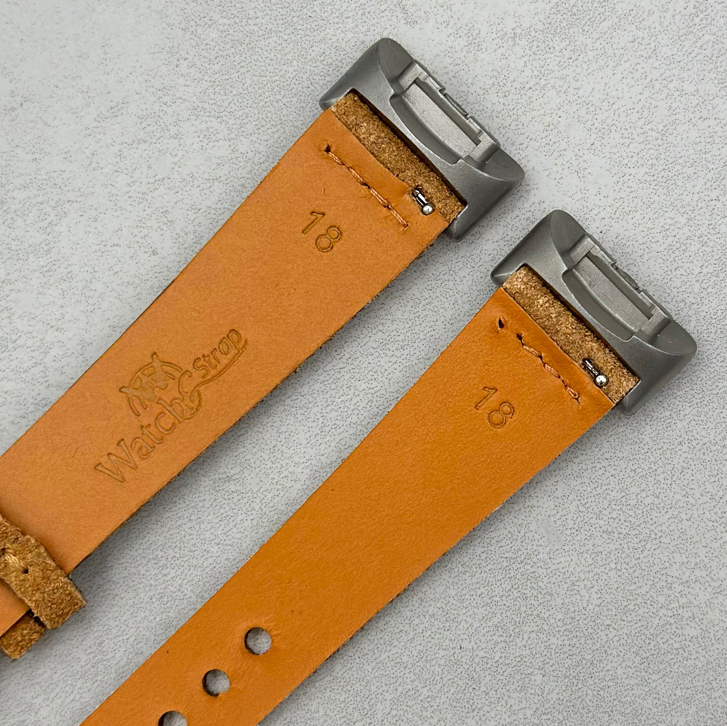 The Capri: Sand Tan Suede Fitbit Charge Watch Strap