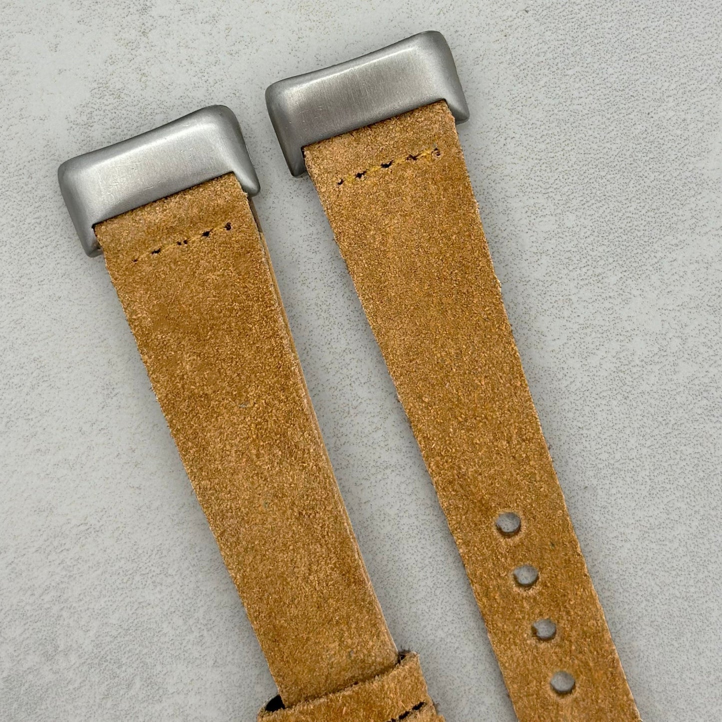 The Capri: Sand Tan Suede Fitbit Charge Watch Strap