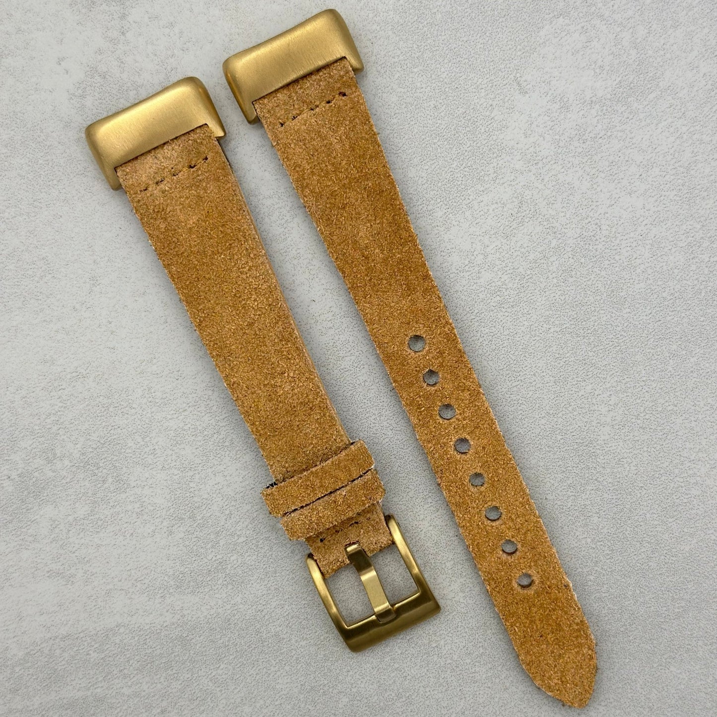The Capri: Sand Tan Suede Fitbit Charge Watch Strap