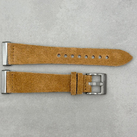 The Capri: Sand Tan Suede Fitbit Versa/Sense Watch Strap