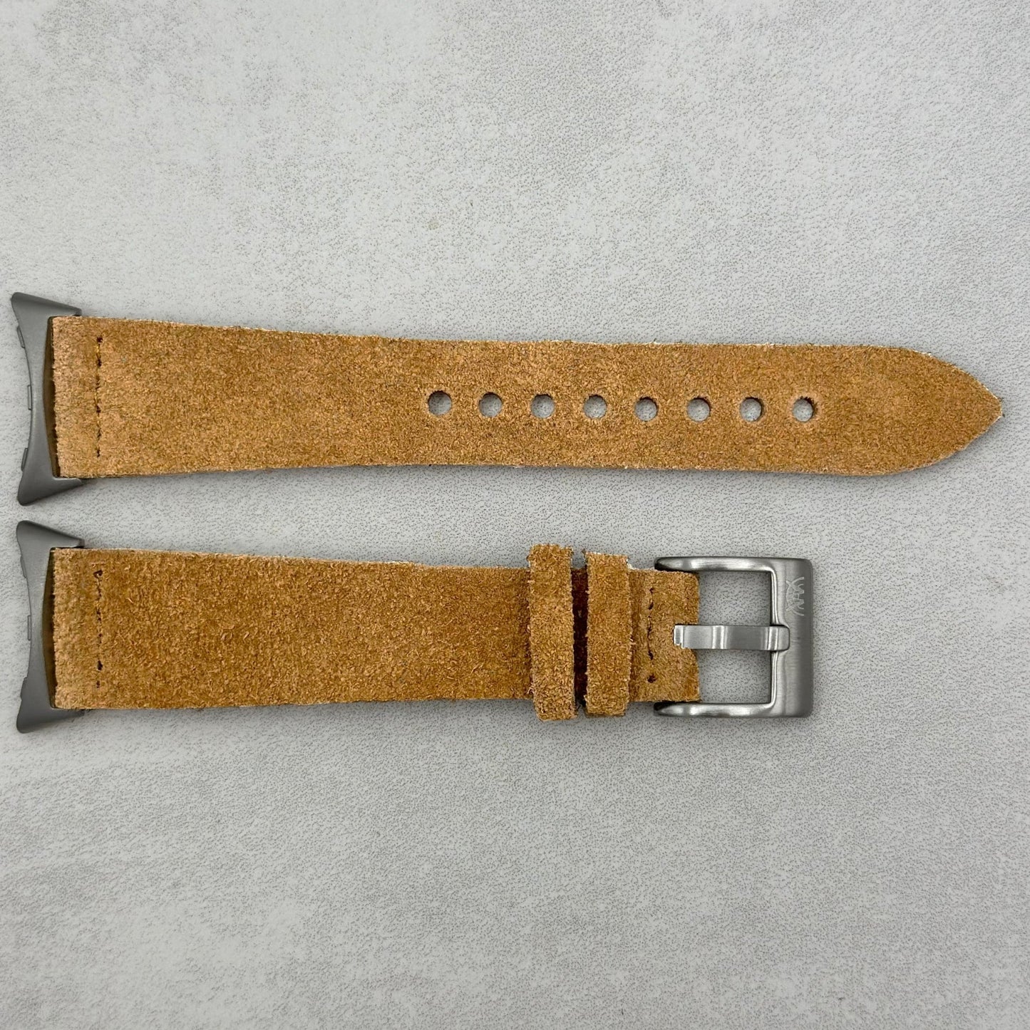 The Capri: Sand Tan Suede Google Pixel Watch Strap