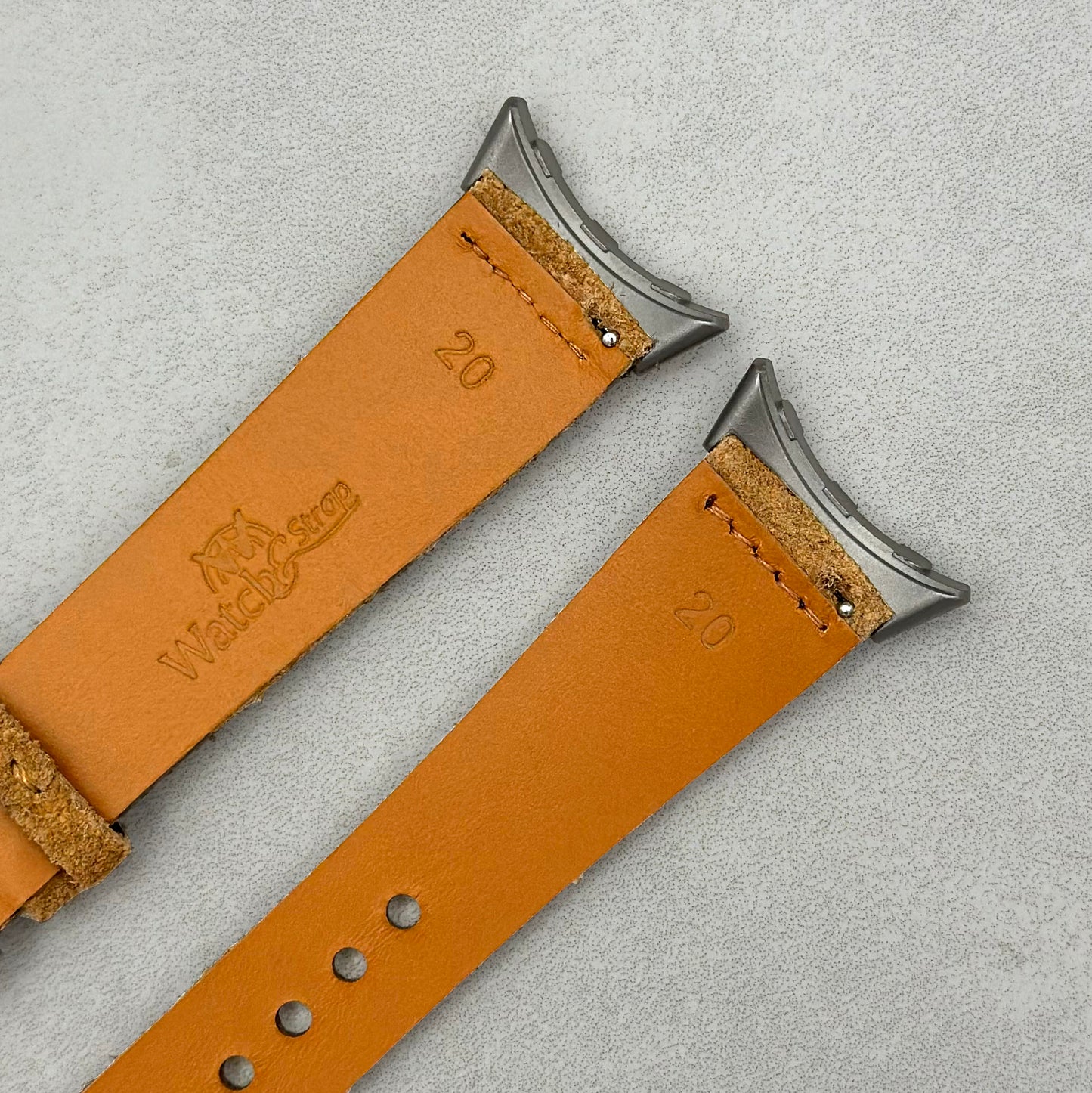 The Capri: Sand Tan Suede Google Pixel Watch Strap