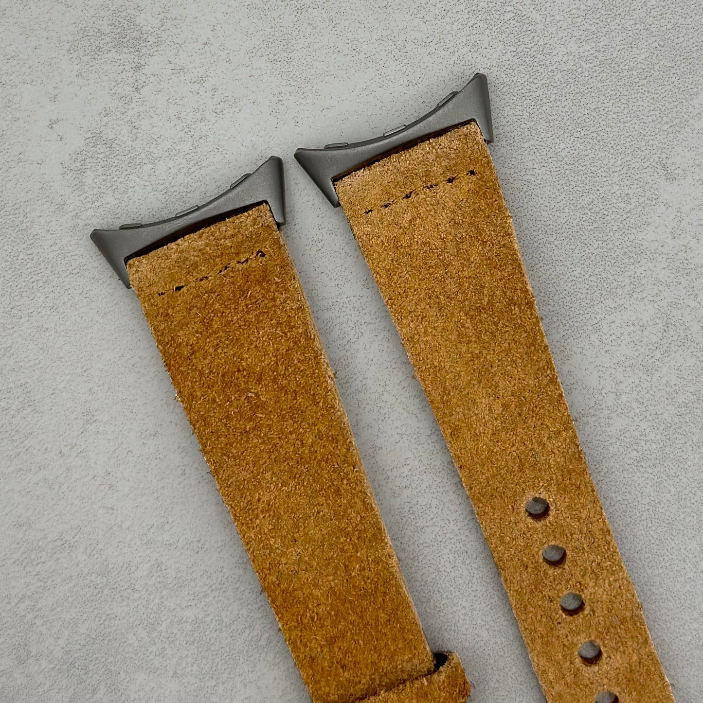 The Capri: Sand Tan Suede Google Pixel Watch Strap