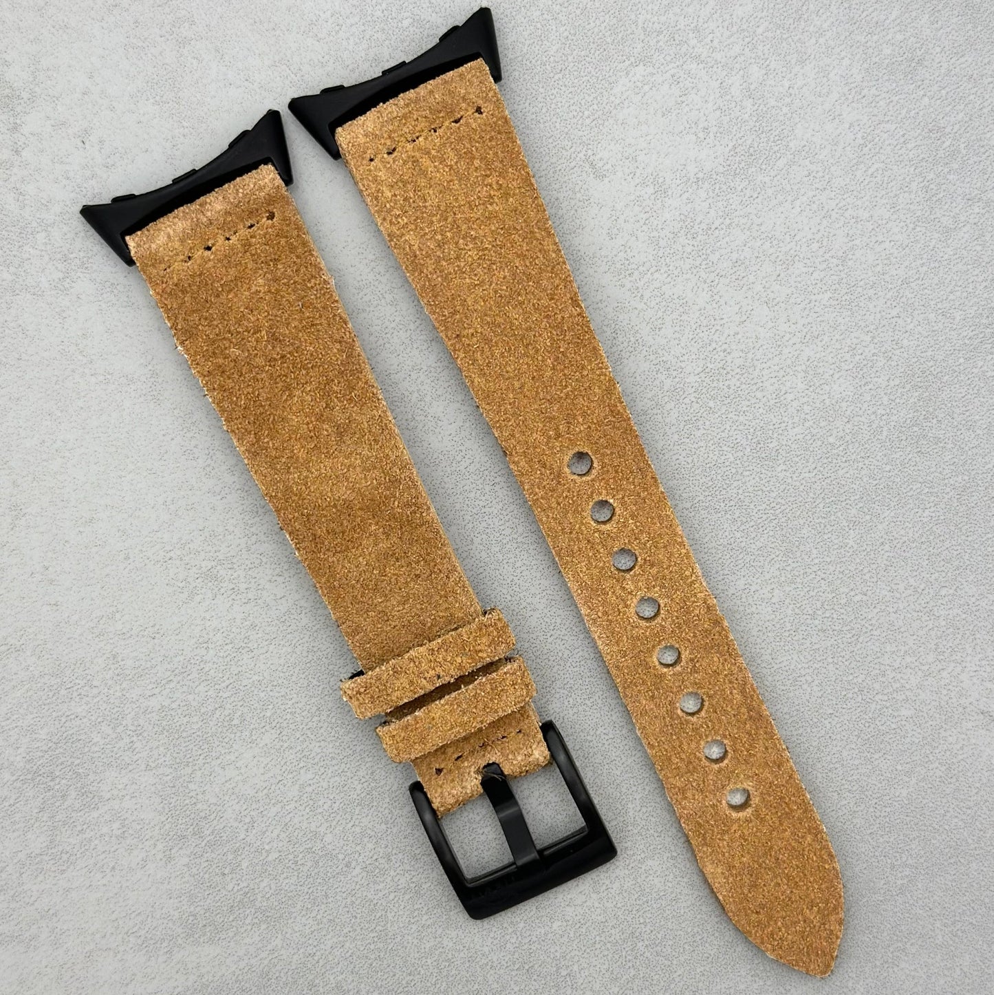 The Capri: Sand Tan Suede Google Pixel Watch Strap