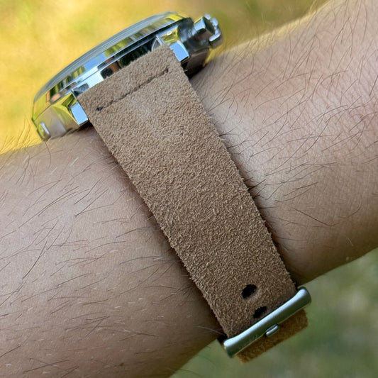 The Capri: Sand Tan Suede Watch Strap