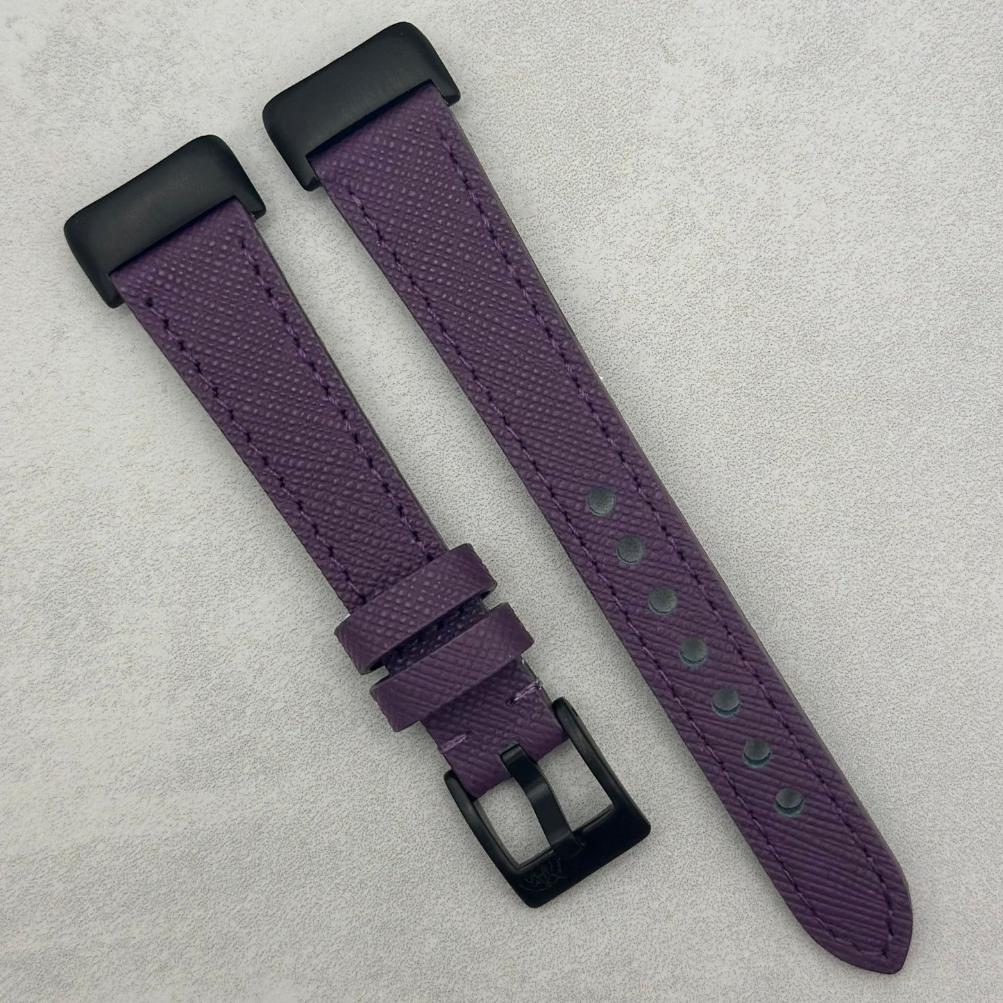The Florence: Royal Purple Saffiano Leather Fitbit Charge Watch Strap