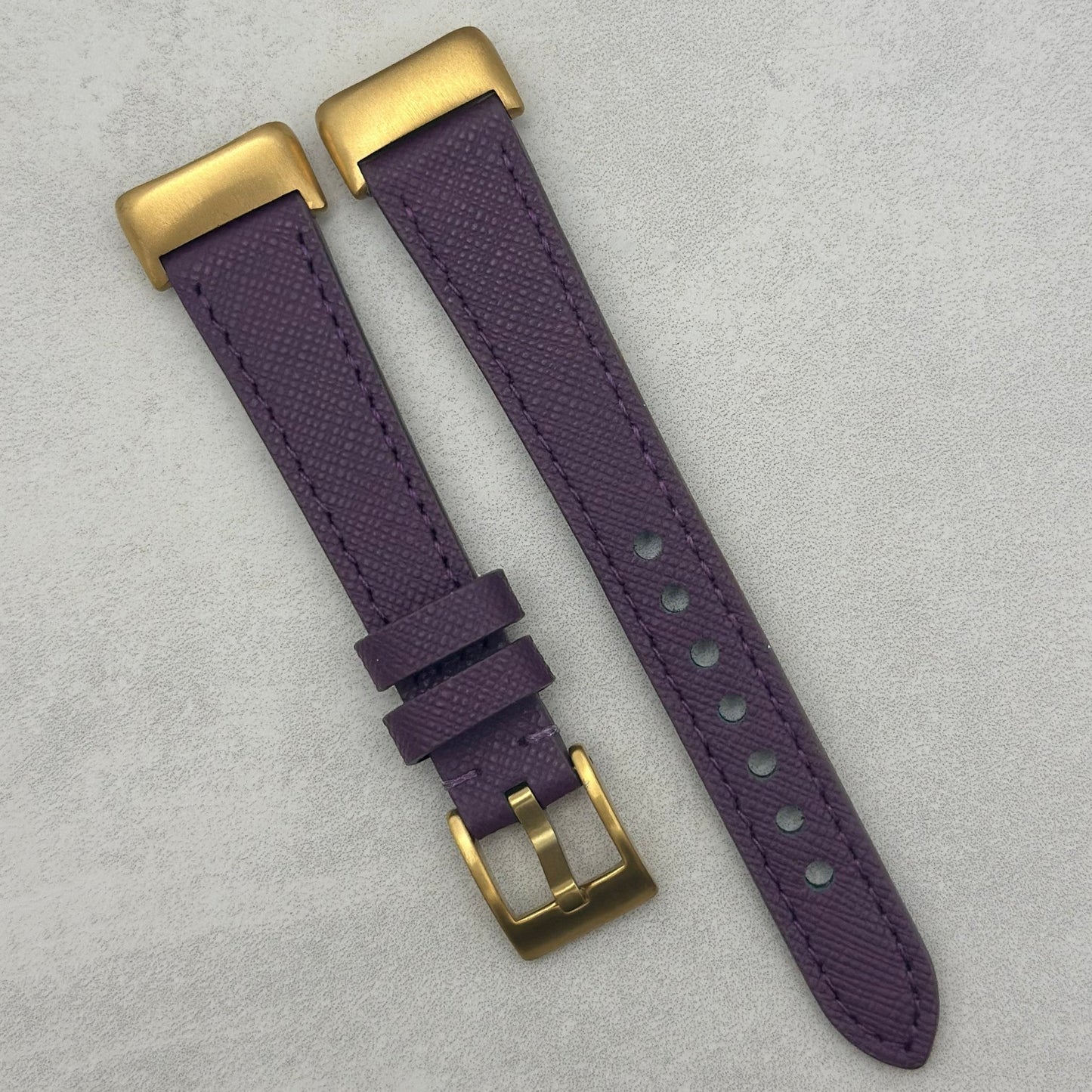 The Florence: Royal Purple Saffiano Leather Fitbit Charge Watch Strap