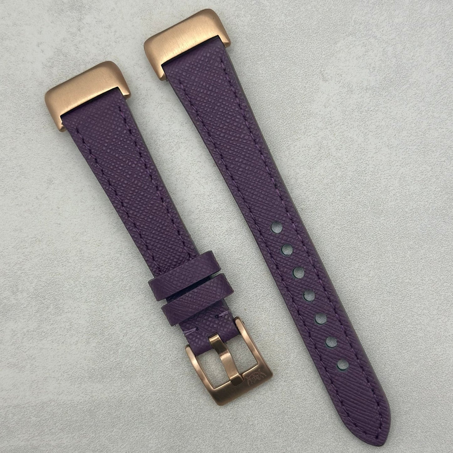 The Florence: Royal Purple Saffiano Leather Fitbit Charge Watch Strap