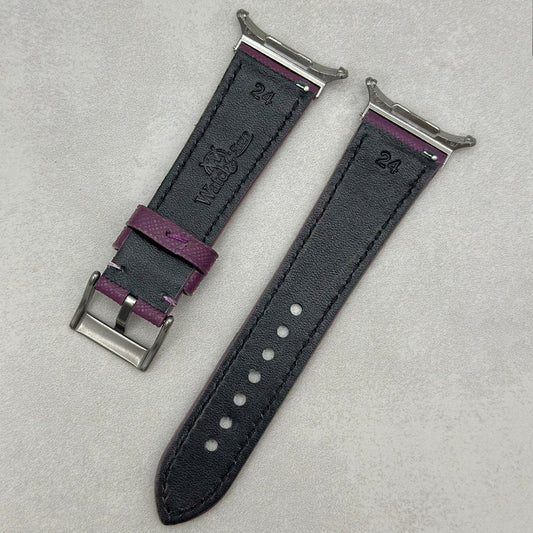 The Florence: Royal Purple Saffiano Leather Samsung Galaxy Watch Ultra Strap