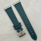The Florence: Dark Teal Blue Saffiano Leather Fitbit Sense/Versa Watch Strap