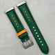 Le Mans: Forest Green And Orange Leather Racing Fitbit Versa/Sense Strap