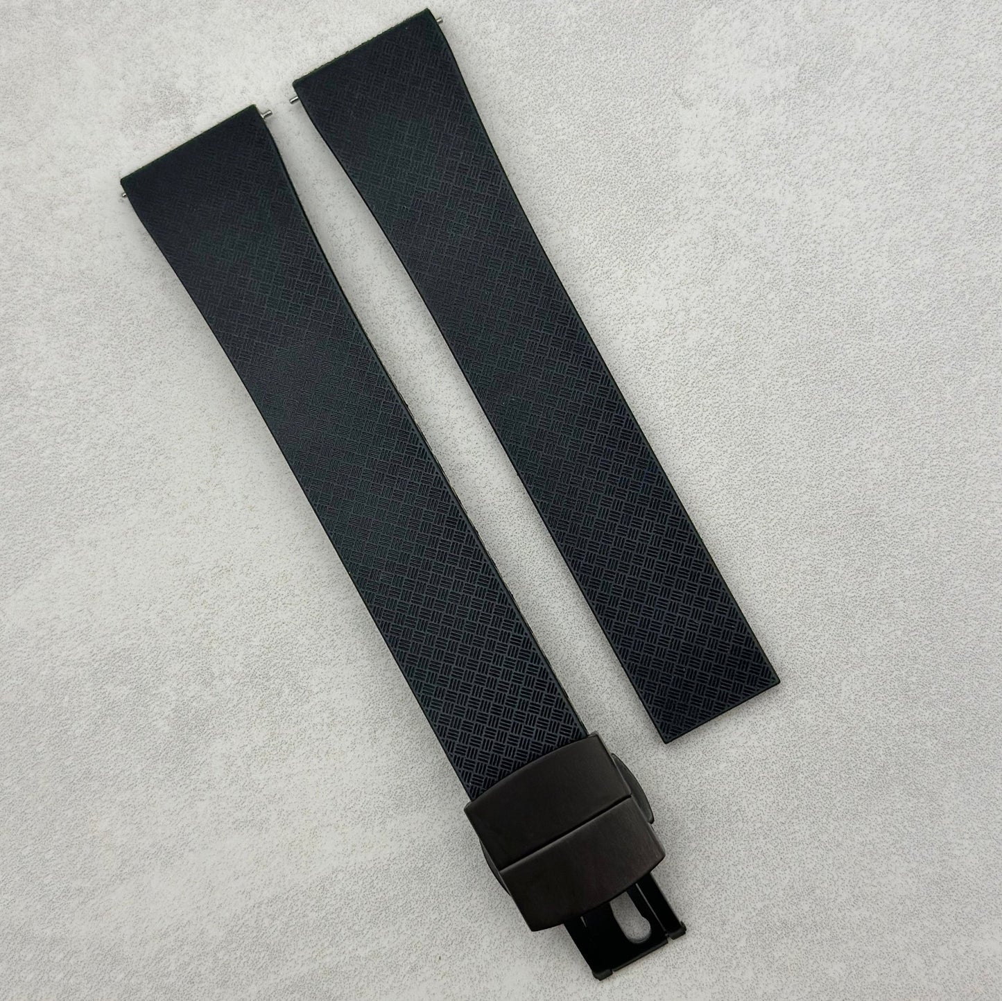 The Lisbon: Jet Black FKM Rubber CTS Watch Strap