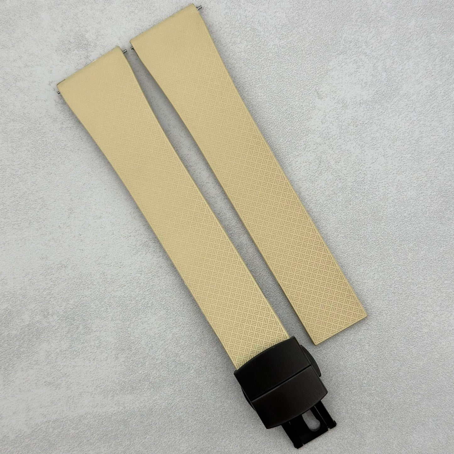 The Lisbon: Khaki Tan FKM Rubber CTS Watch Strap
